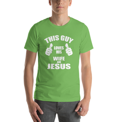 This Guy Loves His Wife and Jesus - Religious Short-Sleeve Men's T-Shirt from forzatees.com