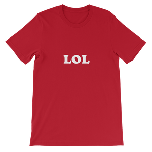 LOL - Laugh Out Loud Social Acronym Unisex T-Shirt in Red from forzatees.com