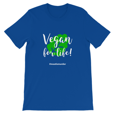 Vegan For Life - Meat is Murder Blue Unisex T-Shirt for Vegans from Forza Tees