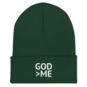 God Is Greater Than Me - Faith Beanie Hat in Green - Other colours available on Forza Tees