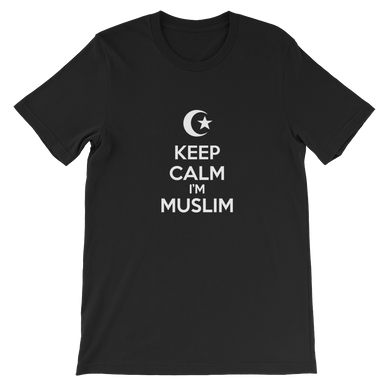 Keep Calm I'm Muslim - Islamic Religious Unisex T-Shirt in Black for the Muslim who is proud of their religion, from forzatees.com